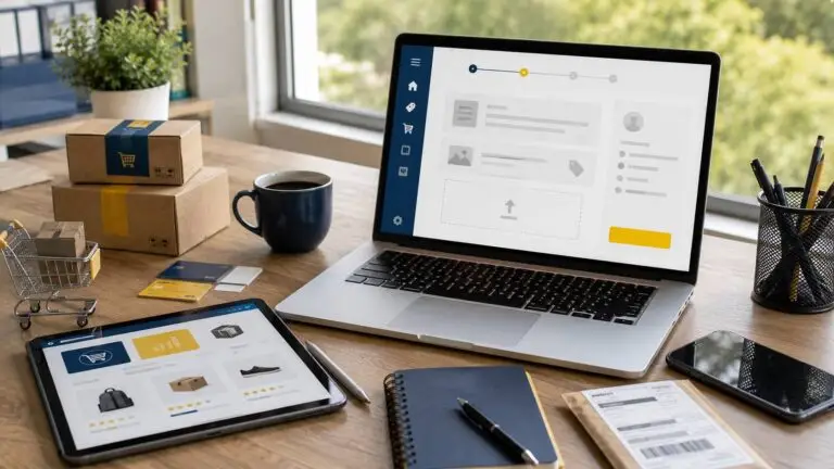 Werkplek voor het voorbereiden van een inhoudelijk voorstel voor Just Webshop